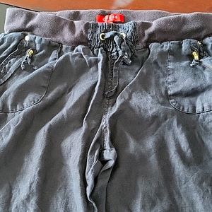 Guess linen blend capris - black